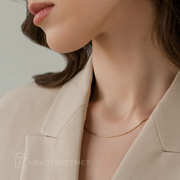 Цепь из желтого золота 585, плетение «Снейк»